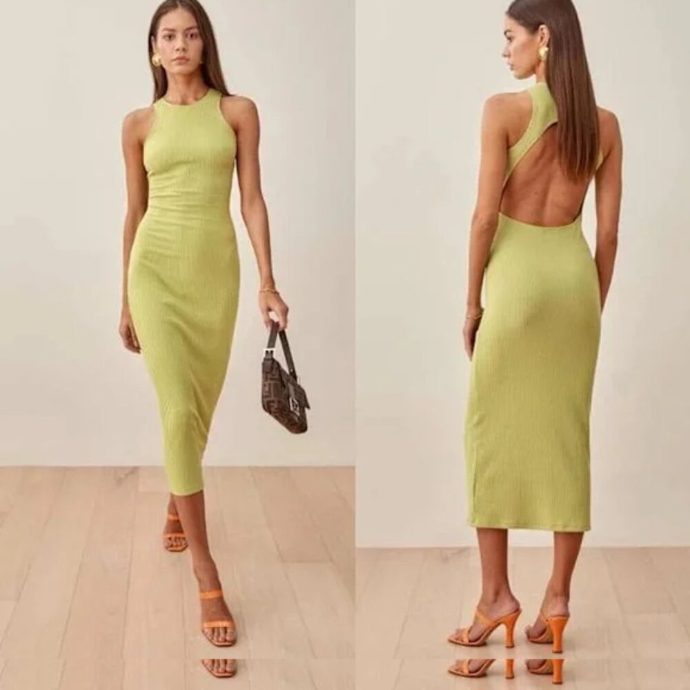 Reformation Candace Dress in Spearmint Size XL